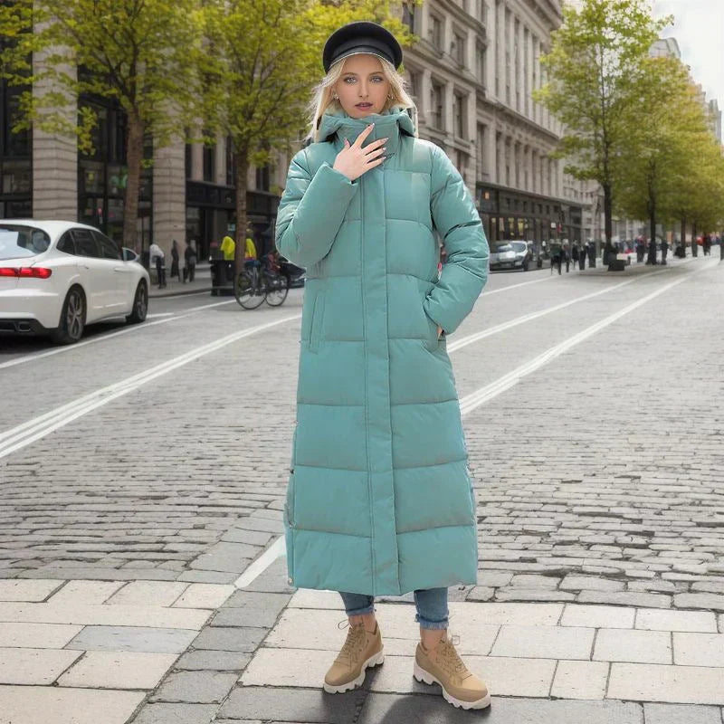 Isabella long warm jacket for women, stylish design, perfect outerwear for winter fashion & comfort.