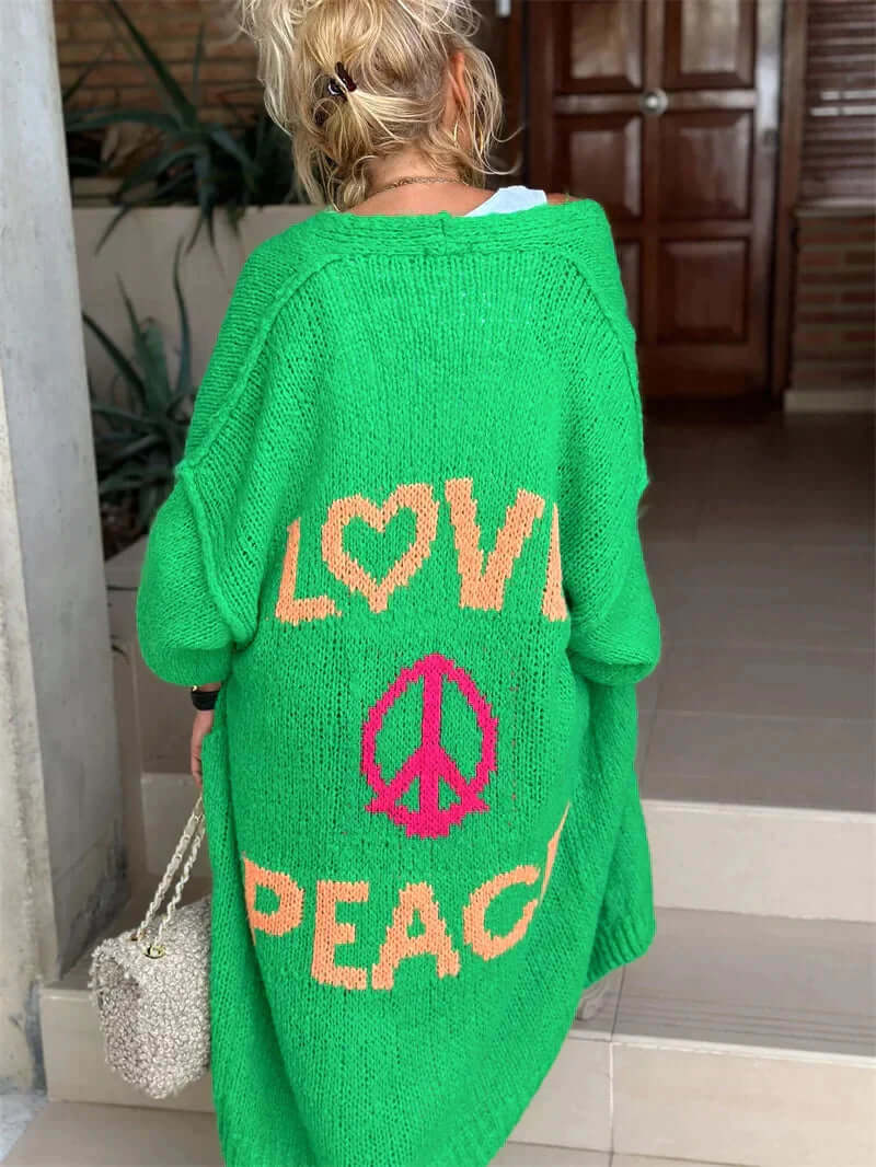 Soft women's knitted cardigan sweater. Casual & cozy outerwear, ideal for everyday fall and winter fashion.