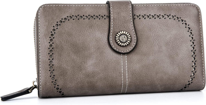 Fashionable women's clutch bag, PU leather large capacity & RFID protected.