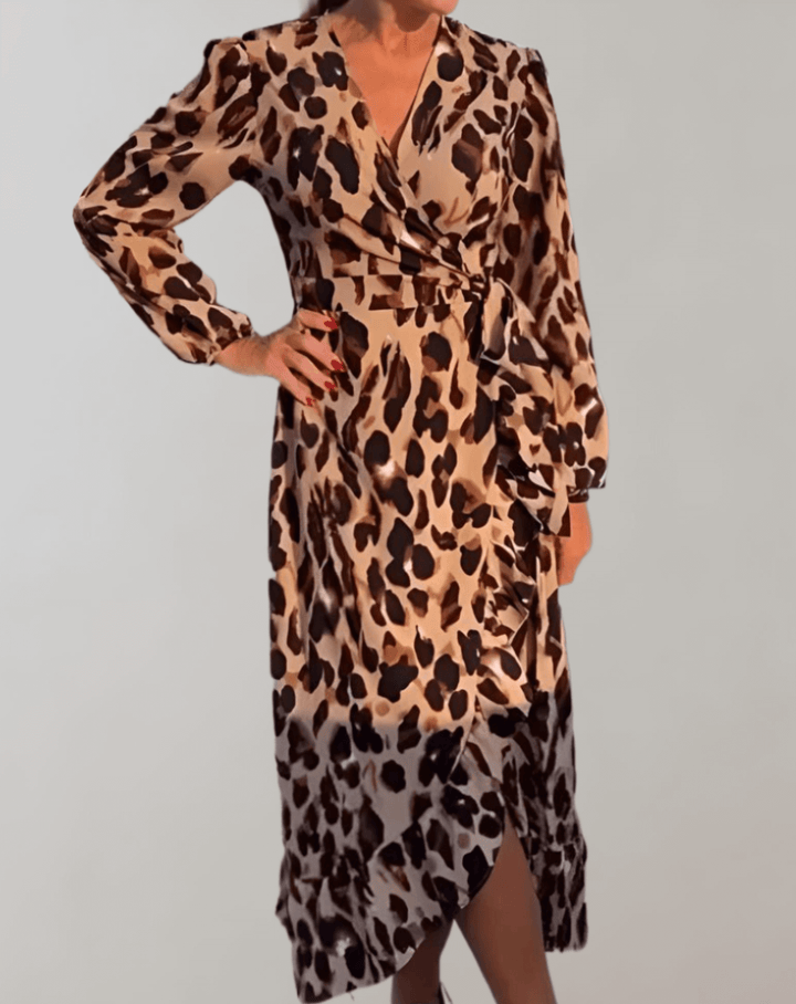 Comfortable & trendy women's sleeveless leopard print summer dress. Ideal for casual wear.