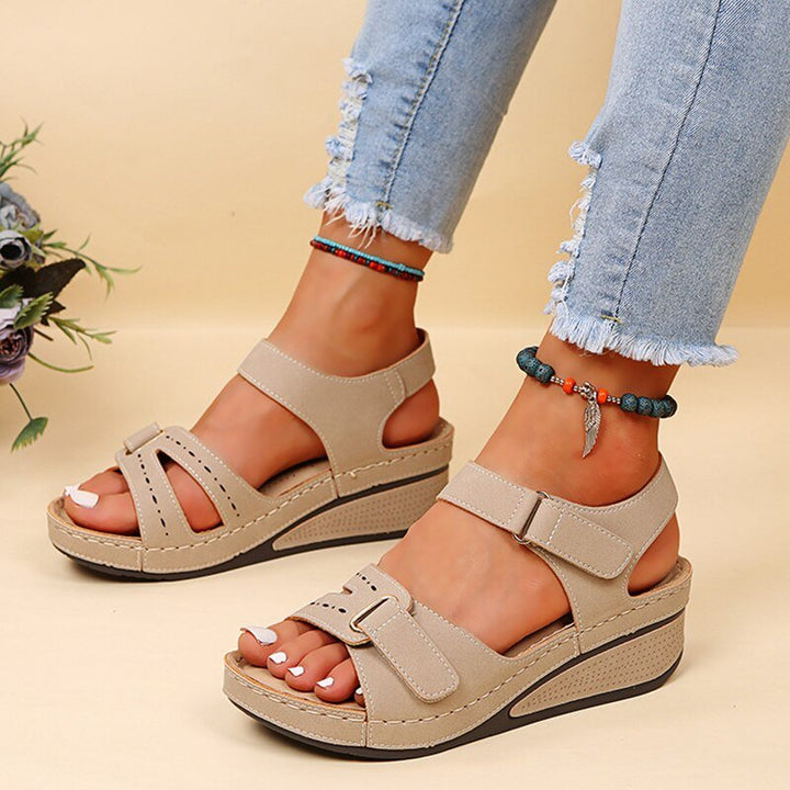 Ergonomic footbed of women's orthopedic comfort sandals for all-day wear