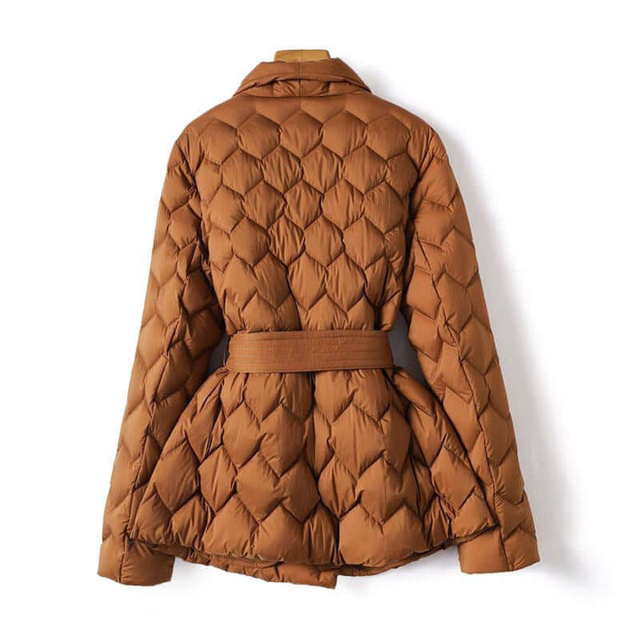 Casual women's lightweight puffer jacket. Versatile fall & winter coat offering warmth and comfort.