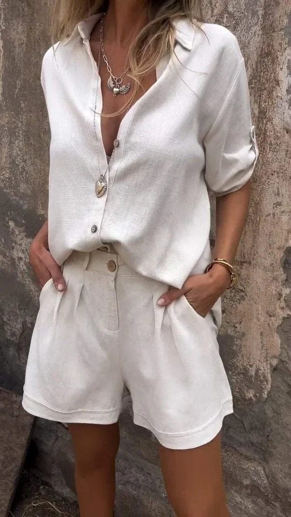 Summer-ready women's shorts & top set. Lightweight, comfortable, and perfect for casual everyday wear.