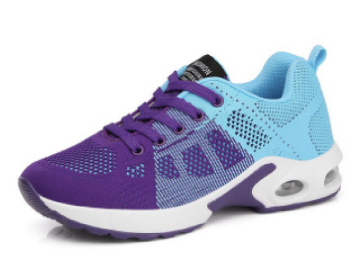 Pair of women's air cushion walking shoes, offering superior comfort & lightweight design.