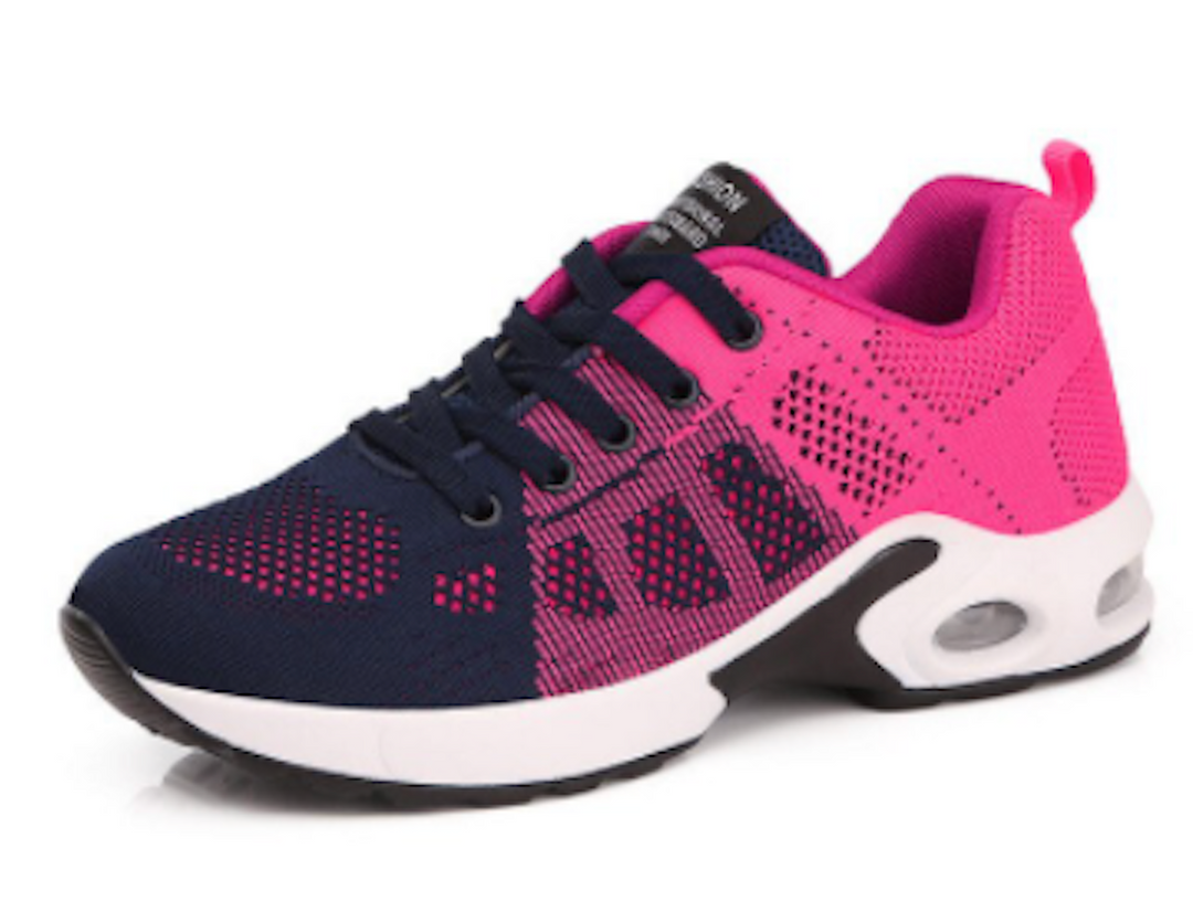Close-up of the air cushion sole on women's lightweight walking & everyday shoes.