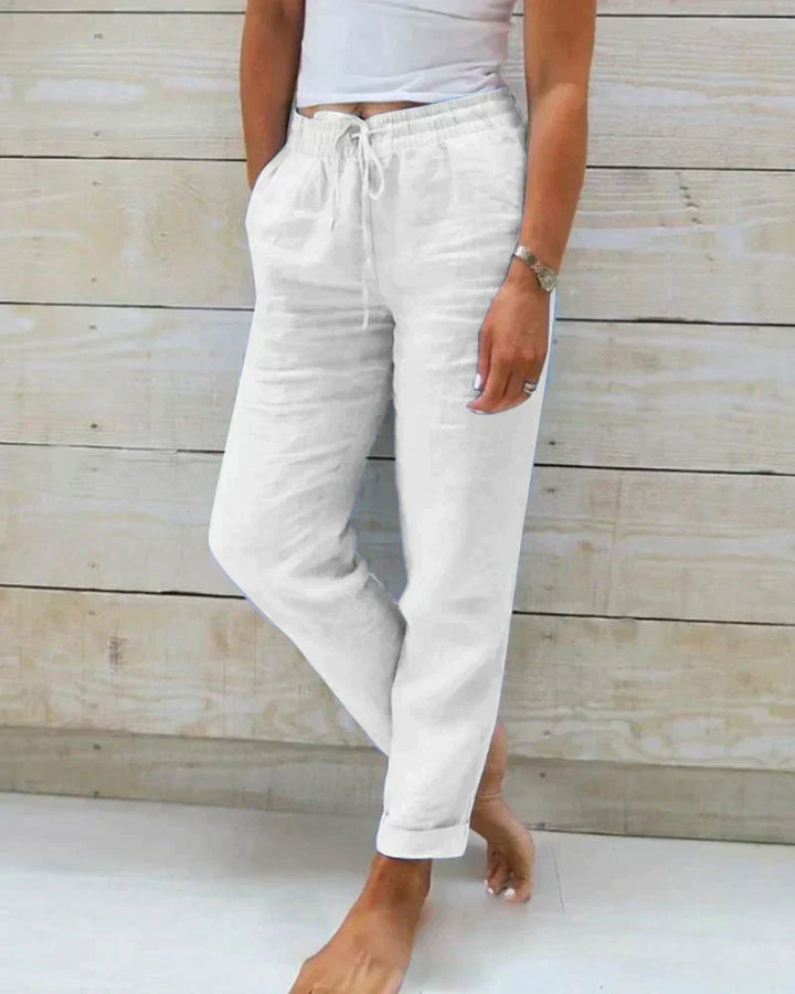 Soft, lightweight women's casual pants with a wide leg, ideal for summer comfort, travel, and versatile warm-weather style.