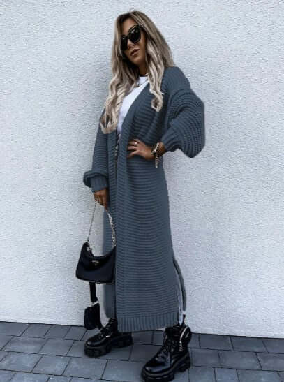 Everyday women's long sleeve open front knitted cardigan. Comfortable & chic layering piece.