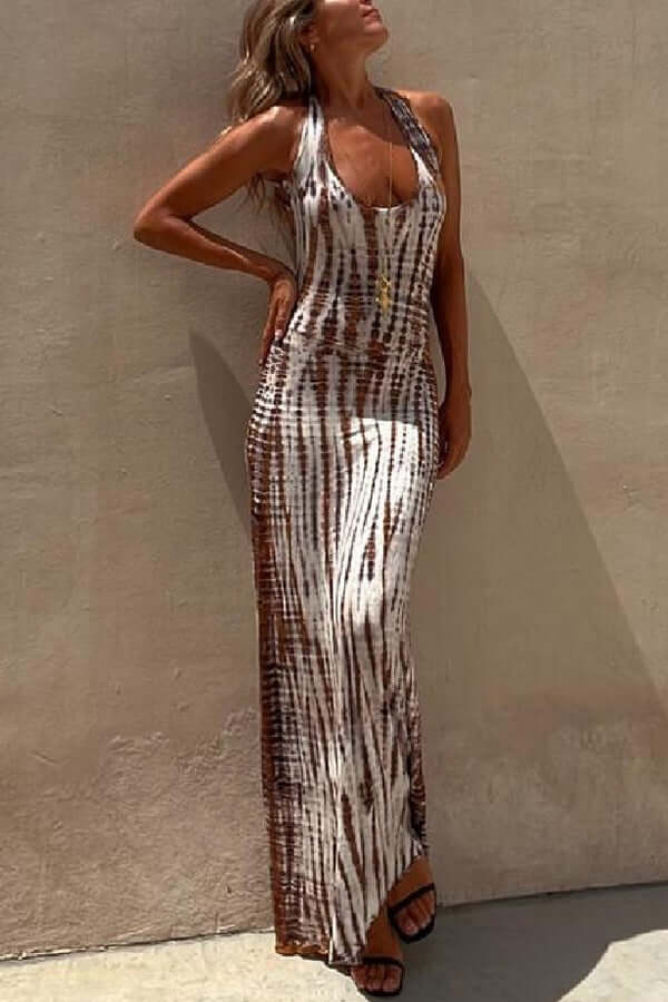 Chic women's long-sleeve summer dress. Breathable A-line design, elegant yet casual, a versatile fashion choice.