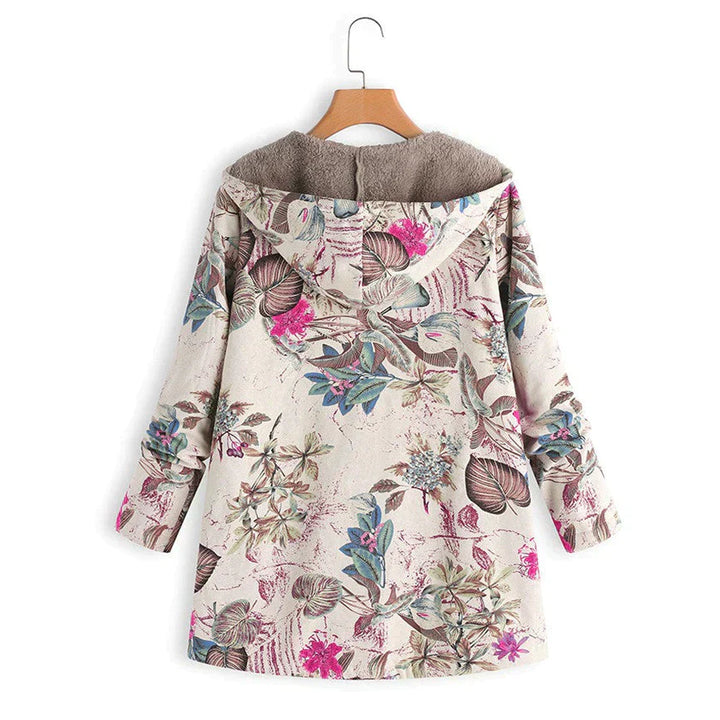 Women's long spring jacket, hooded, with pockets. A comfortable and flattering lightweight coat for all.