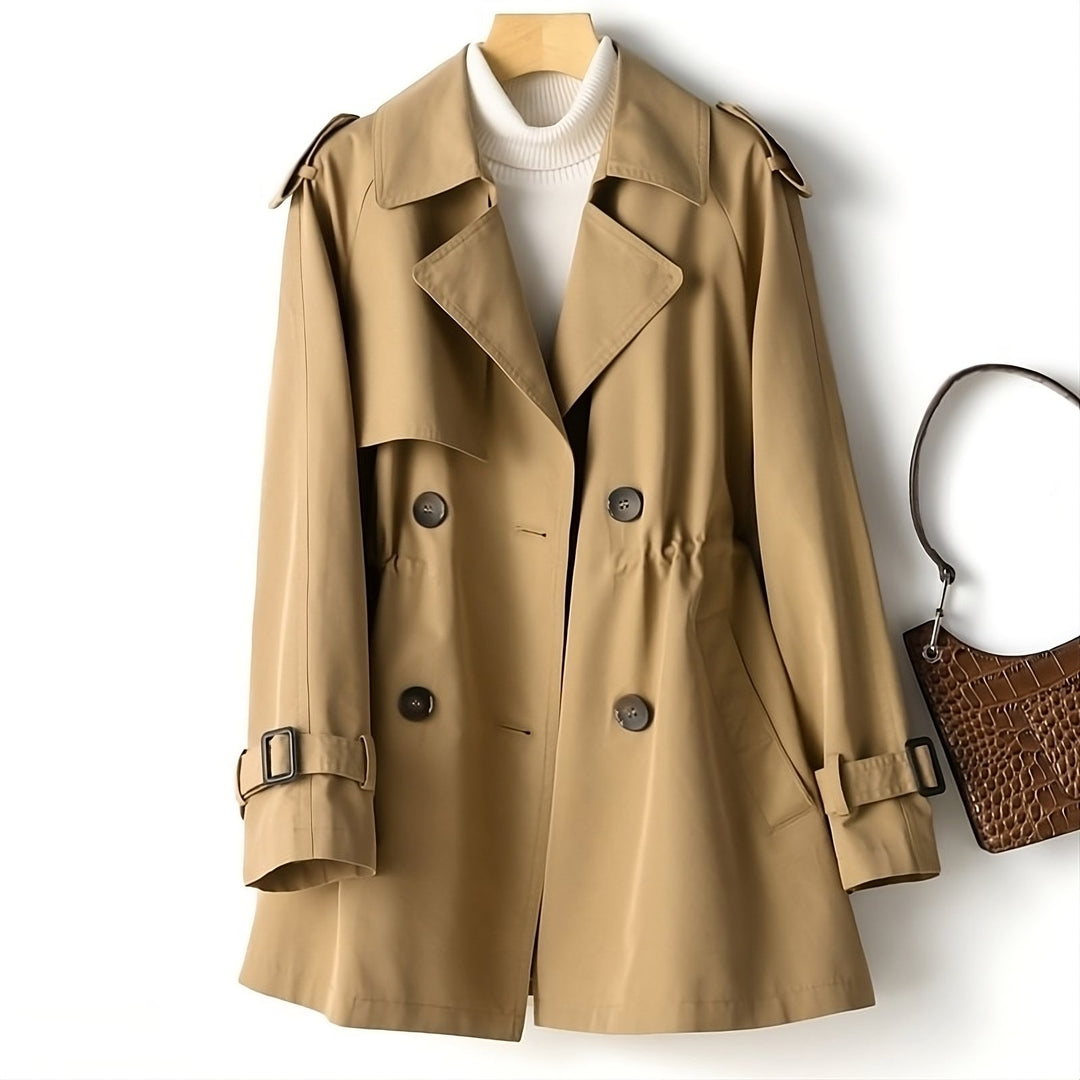 Classic women's long trench coat, a timeless piece for fall and winter fashion. Elegant and versatile outerwear.