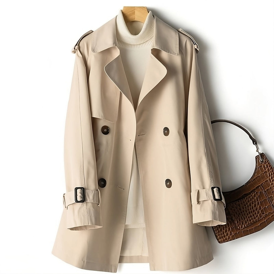Effortless long women's trench coat, a key piece for fall elegance and year-round sophisticated outerwear.