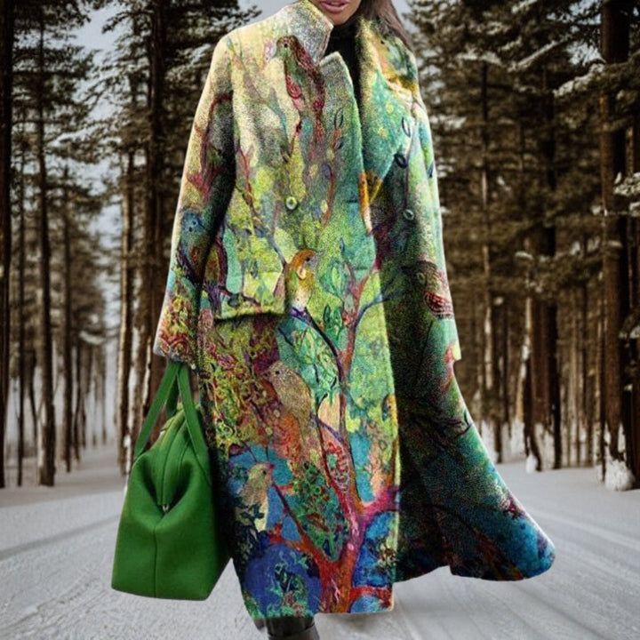 Stylish women's long winter coat. Cozy, warm jacket, perfect for severe cold weather & ultimate comfort.