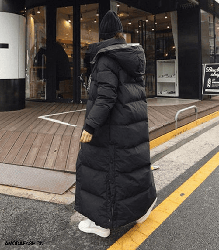 Weatherproof Luna Oversized Women's Winter Parka, a warm and stylish long jacket for extreme cold weather.