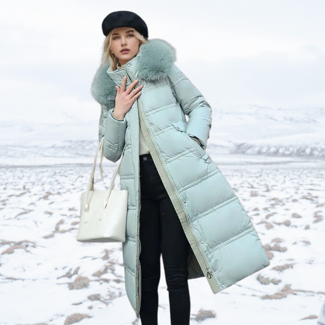 Soft touch women's faux fur winter coat, offering cozy protection and an elegant design for winter.