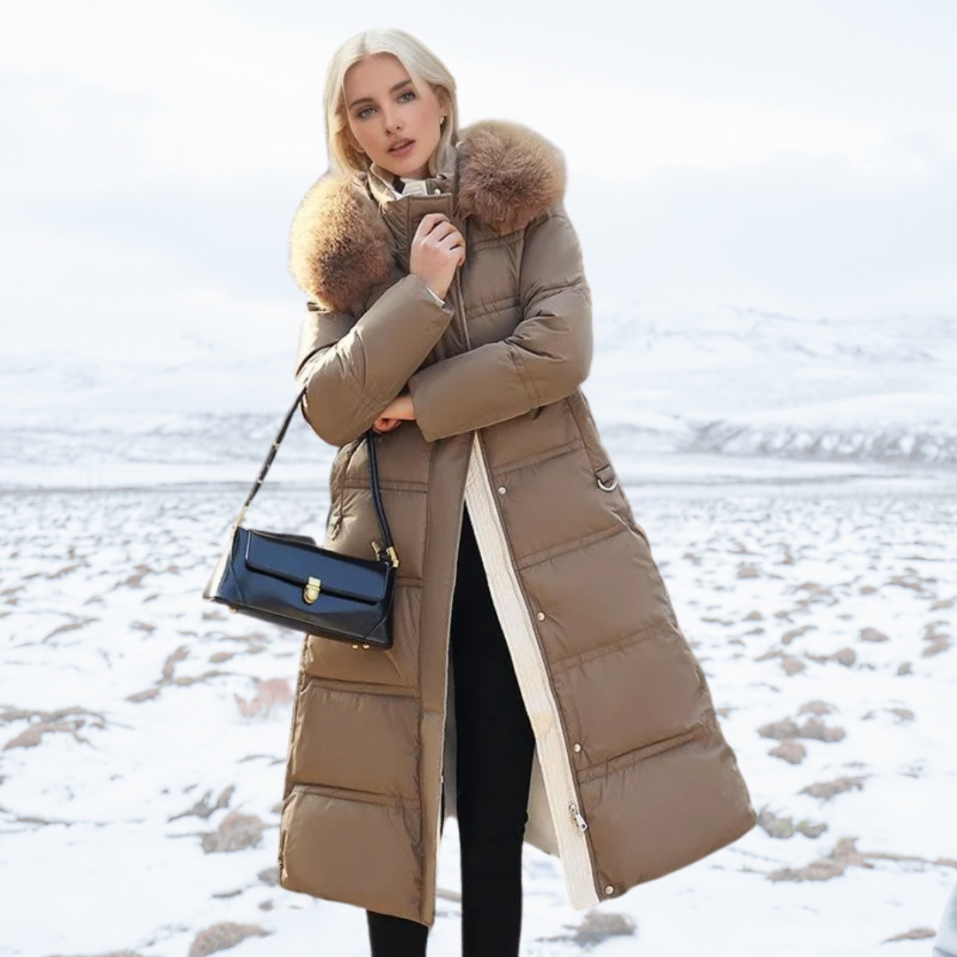 Cozy and luxurious women's faux fur winter coat, ideal for staying warm in elegant style.