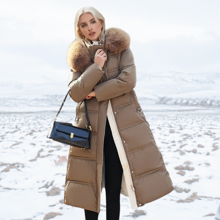 Cozy and luxurious women's faux fur winter coat, ideal for staying warm in elegant style.