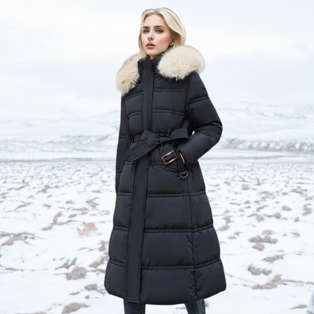 Warm women's outerwear: plush faux fur winter coat designed for ultimate comfort and style.