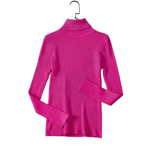 Women's warm retro cashmere sweater, long sleeve knit for cozy style in solid color.
