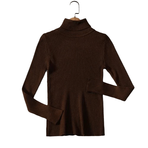 Chic women's retro cashmere sweater, elegant solid color, long sleeve, cozy winter essential.