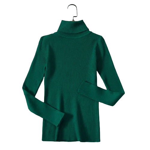 Fashionable women's retro cashmere sweater, solid color long sleeve, luxurious & comfortable.
