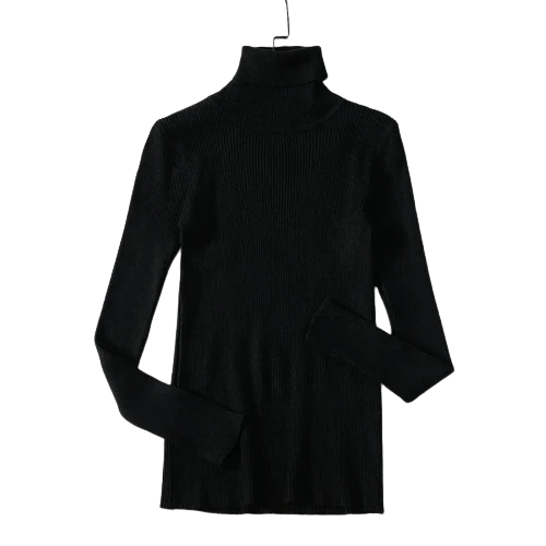Cozy women's retro cashmere sweater, long sleeve solid color for elegant winter style.