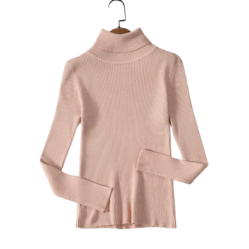 Warm women's luxury cashmere sweater, retro knit pullover in solid color for chilly days.
