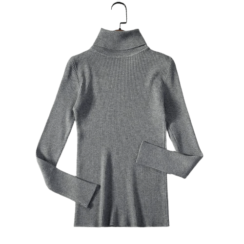 Elegant women's retro cashmere sweater, solid color long sleeve design for luxurious comfort.