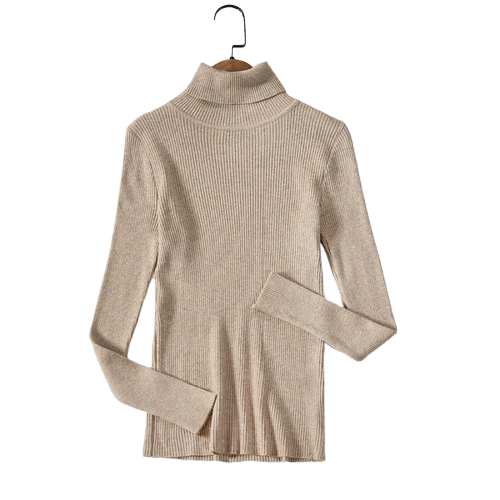 Luxurious retro women's cashmere sweater, solid color long sleeve, ideal for winter style.
