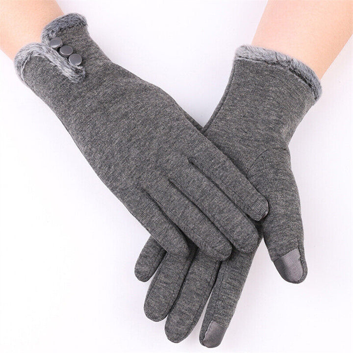 Soft cotton-wool blend touchscreen gloves for women. Elise luxury winter fashion accessory for warmth and tech.