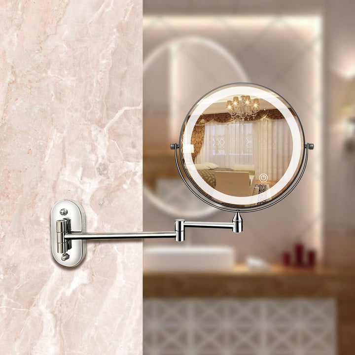 Portable LED makeup mirror for women with adjustable bright illumination, perfect for detailed beauty & cosmetic use.