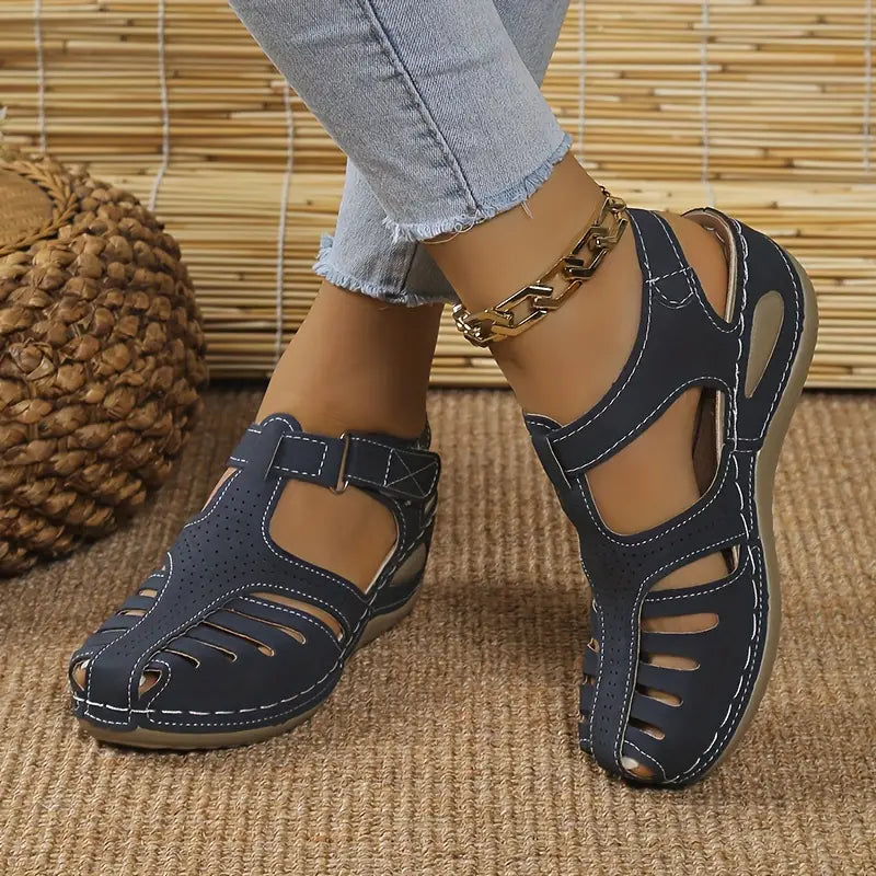 Stylish women's wedge sandals with orthopedic support, ideal for summer comfort & casual leisure wear.
