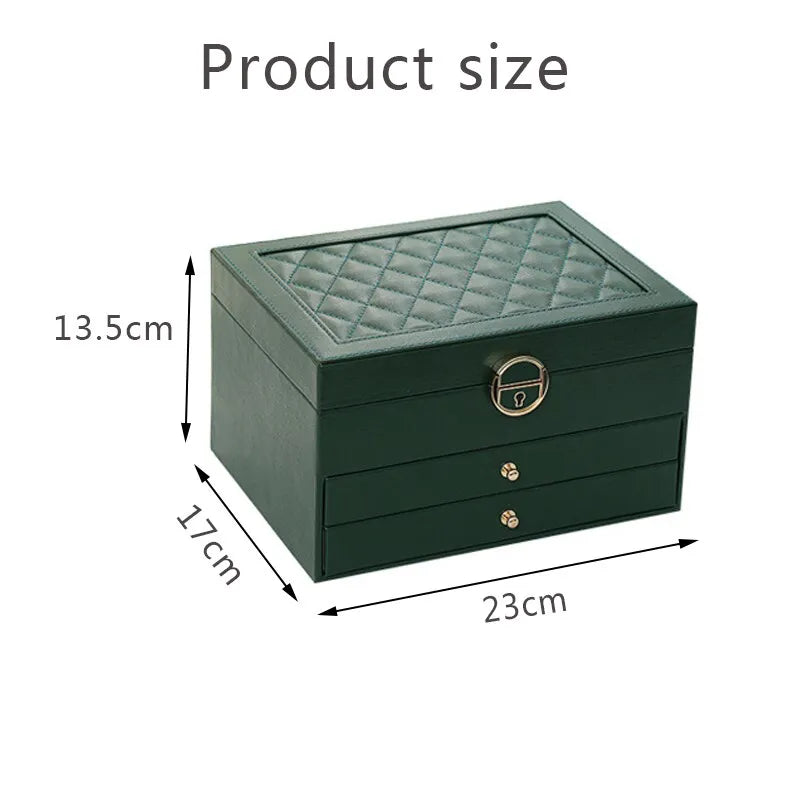 Versatile multilayer jewelry box, ideal for all women's accessories & elegant home storage.