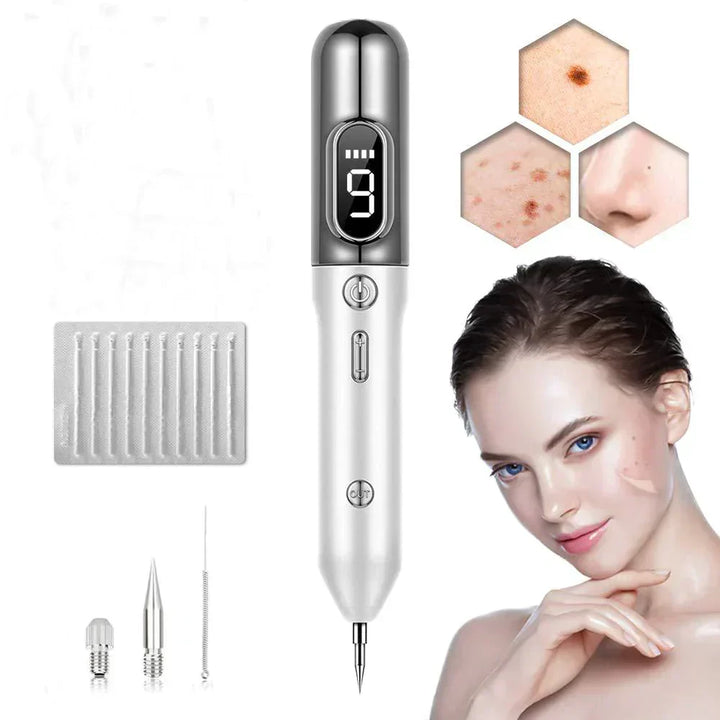 Ergonomic plasma pen for women's at-home beauty. Effective skin treatment, blemish, and mole removal device.