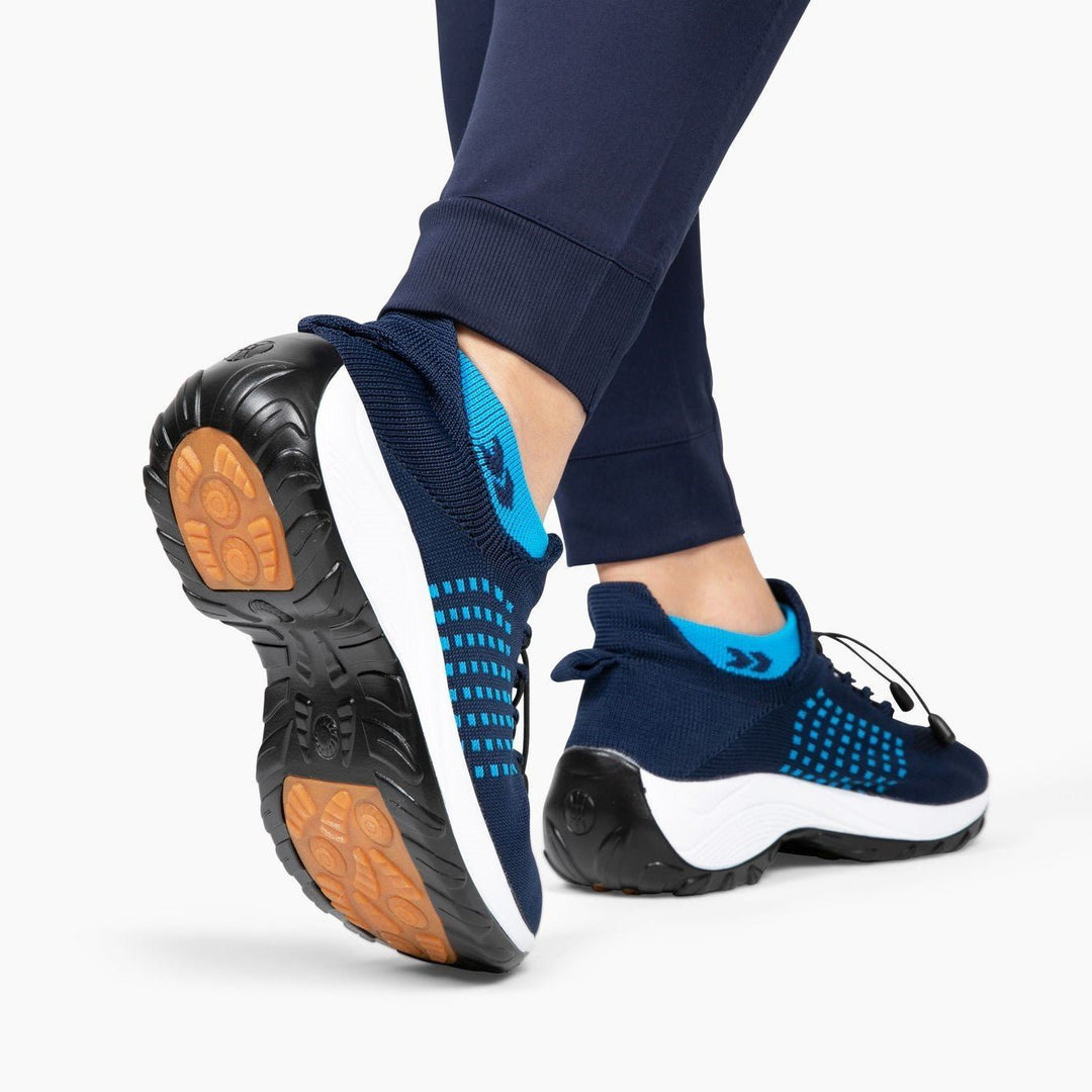 Close view of the durable non-slip sole on women's healthcare worker shoes