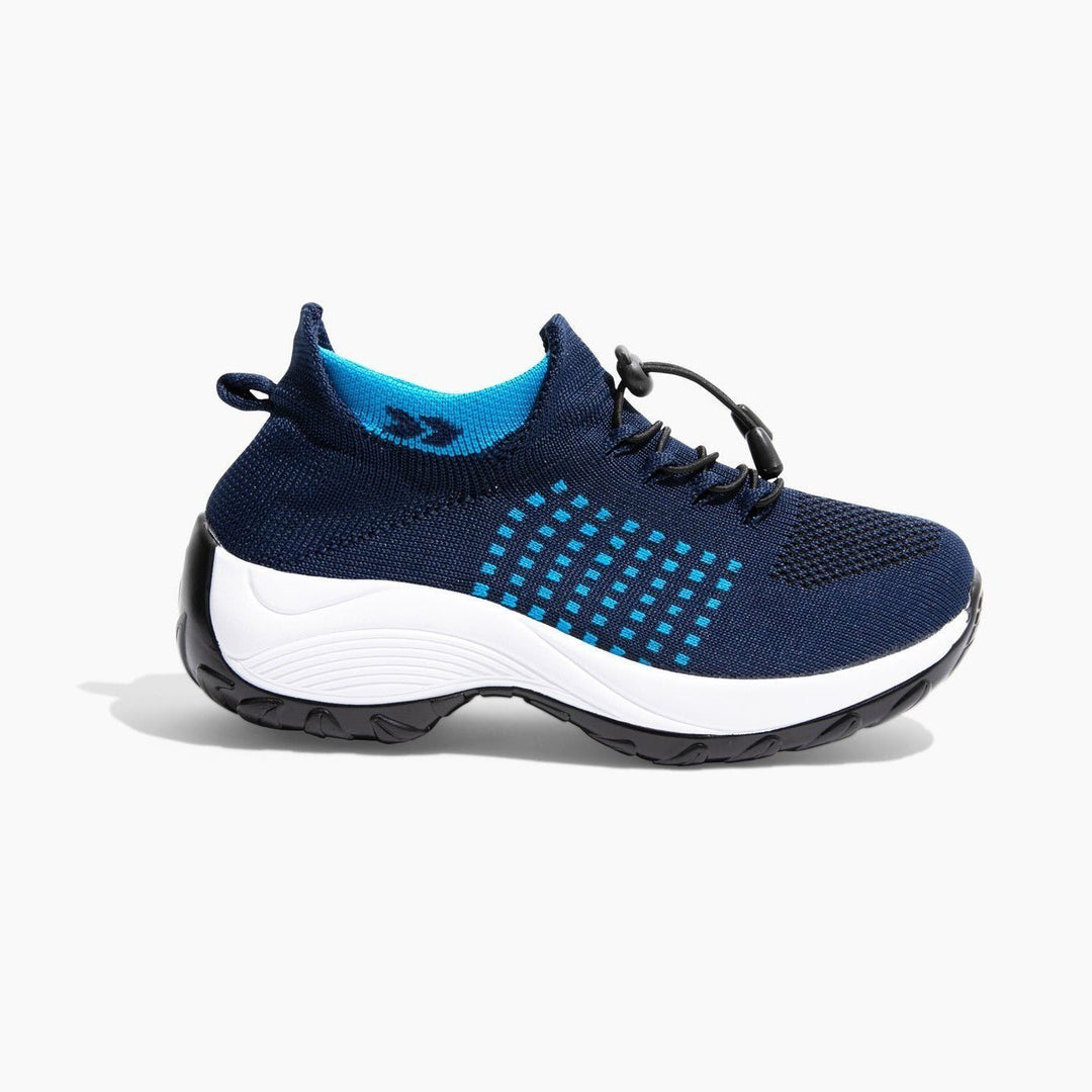 Woman wearing non-slip orthopedic shoes, ideal for healthcare workers, comfort design