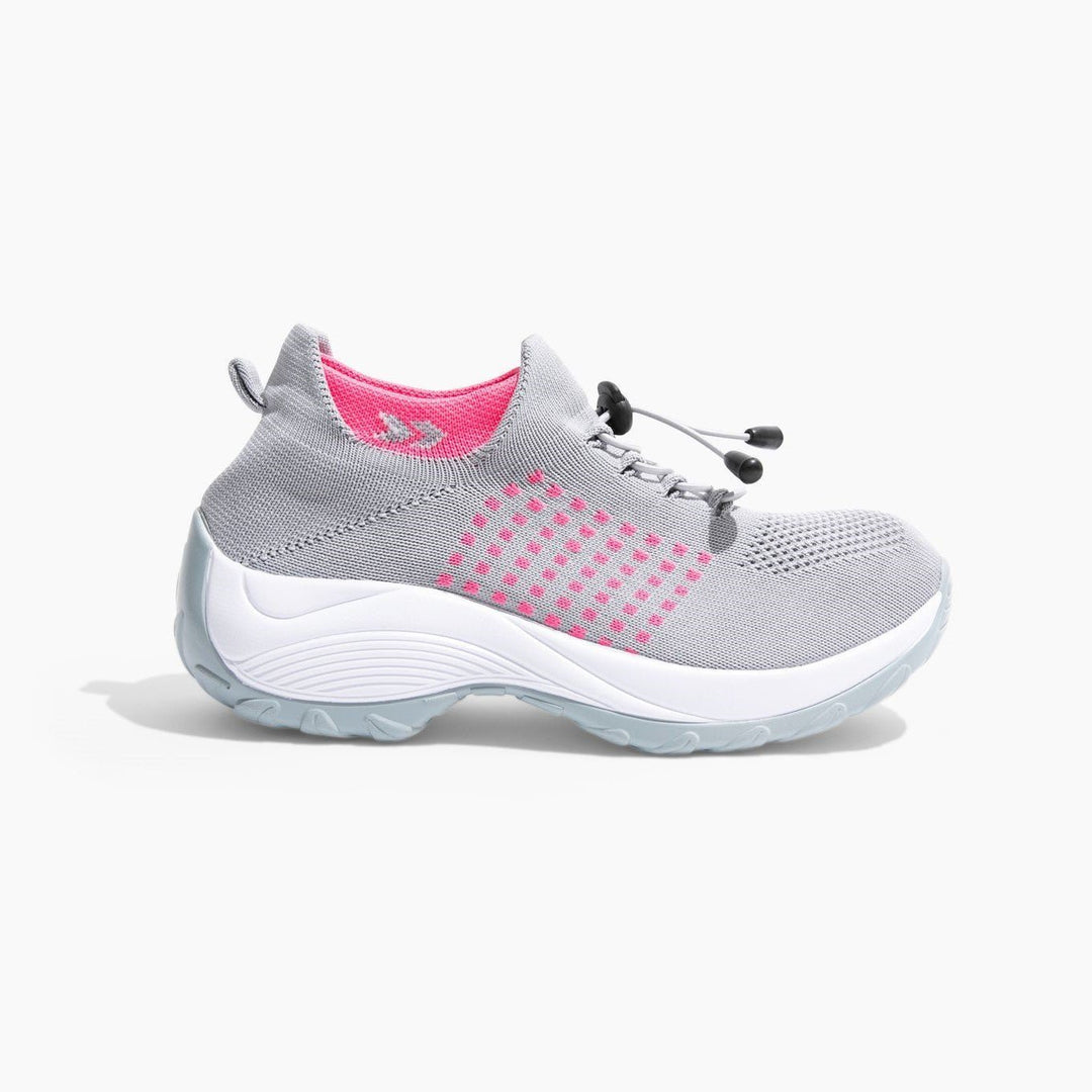 Bottom sole of women's non-slip footwear, showing advanced anti-slip grip technology