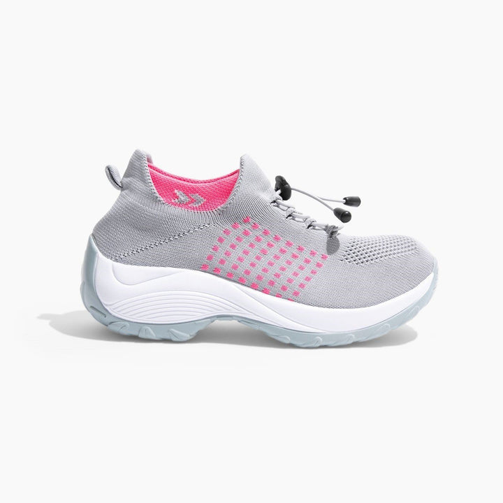 Bottom sole of women's non-slip footwear, showing advanced anti-slip grip technology
