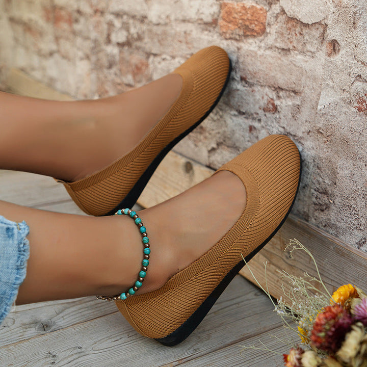 Pair of Mia orthopaedic ballerinas for women, showcasing comfort sole & elegant flat slip-on design.