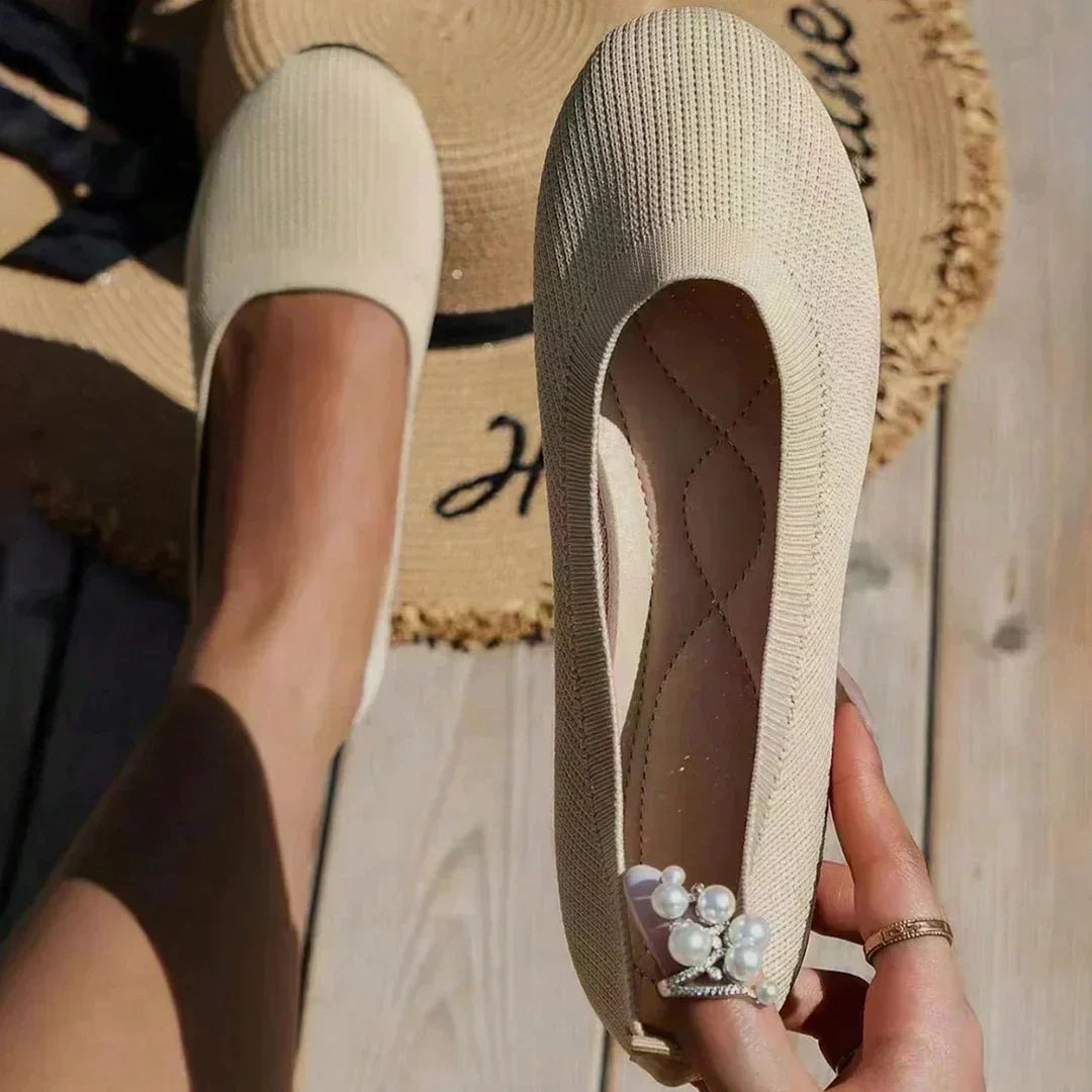 Ergonomic Mia orthopaedic ballerinas with comfort sole, offering pain relief for ladies' everyday wear.