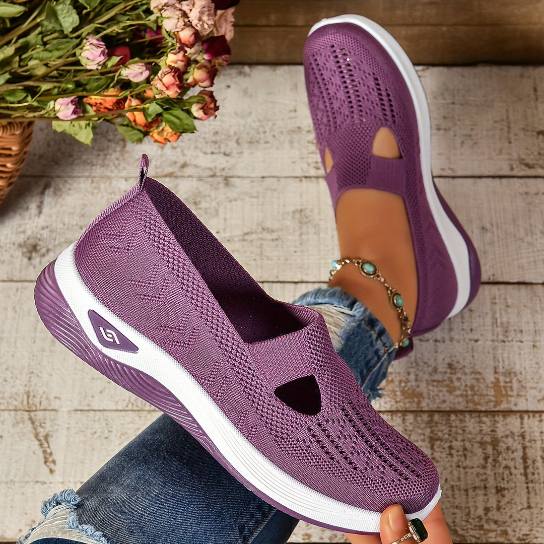 Orthopaedic walking shoes for women, featuring slip-on design and cushioned comfort.