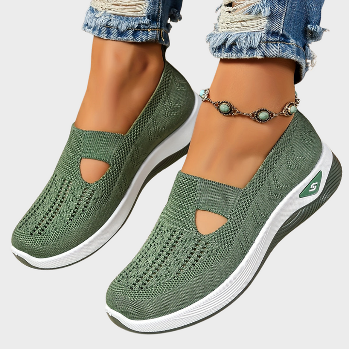 Lightweight women's slip-on orthopaedic shoes with arch support & breathable design.