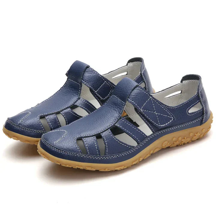 Comfortable women's summer sandals with orthopedic foot support, anti-slip soles & adjustable fit.