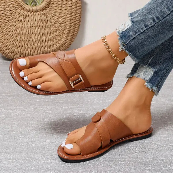 Ergonomic women's leather sandals, orthopedic bunion relief & arch support for all-day comfort.