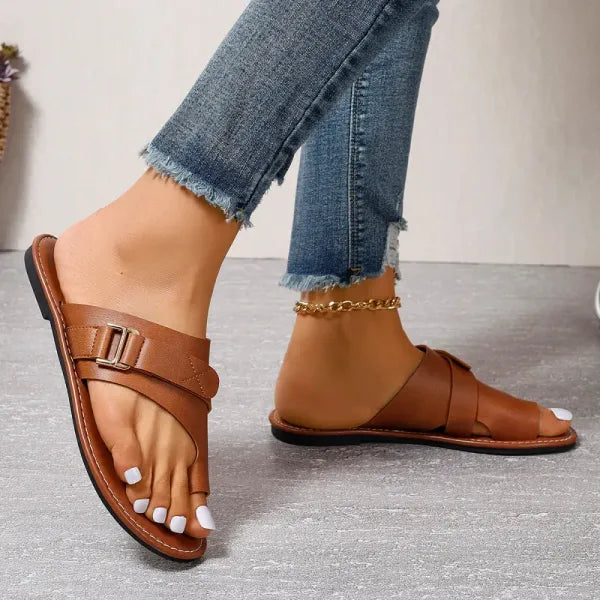 Women's orthopedic leather comfort sandals providing bunion relief, arch & foot support for casual wear.