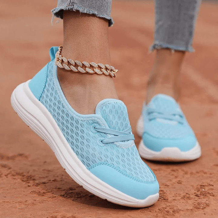 Women's soft sole mesh shoes, orthopedic features, arch support, stylish and comfortable