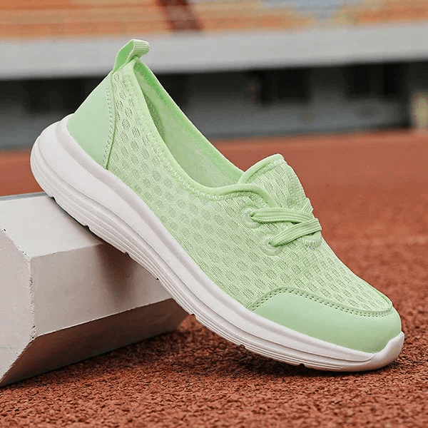 Pair of women's casual orthopedic shoes, mesh upper, soft sole for everyday comfort