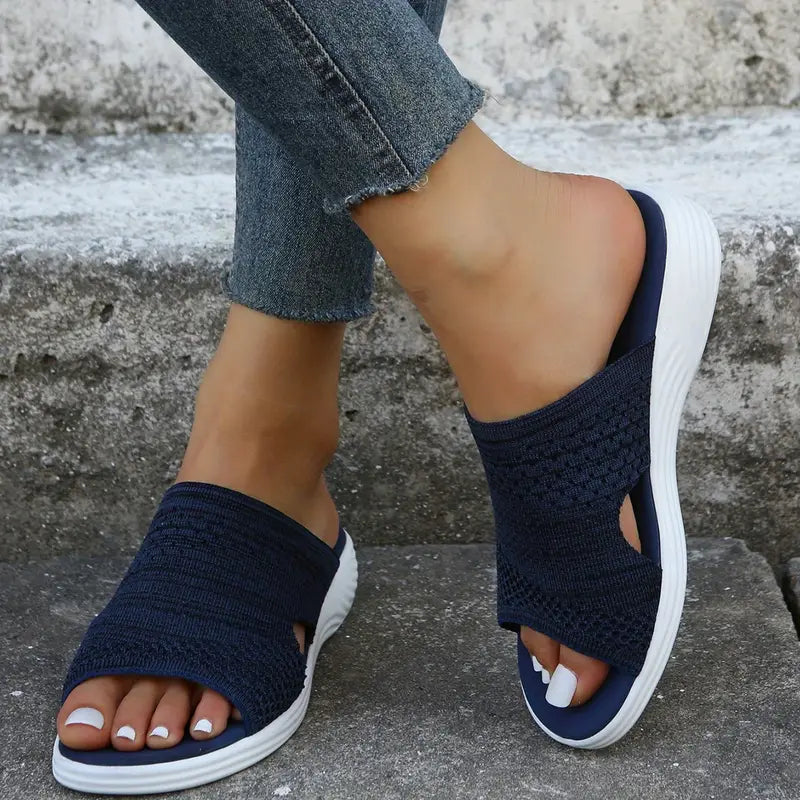 Women's orthopedic open-toe knit comfort sandals with arch support for summer
