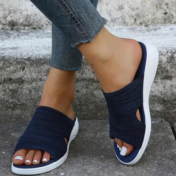 Women's orthopedic open-toe knit comfort sandals with arch support for summer