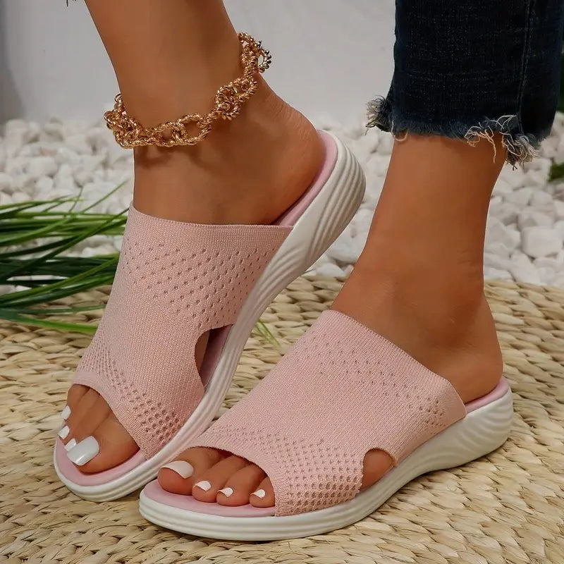 Summer-ready women's orthopedic sandals, open-toe knit for a comfortable fit