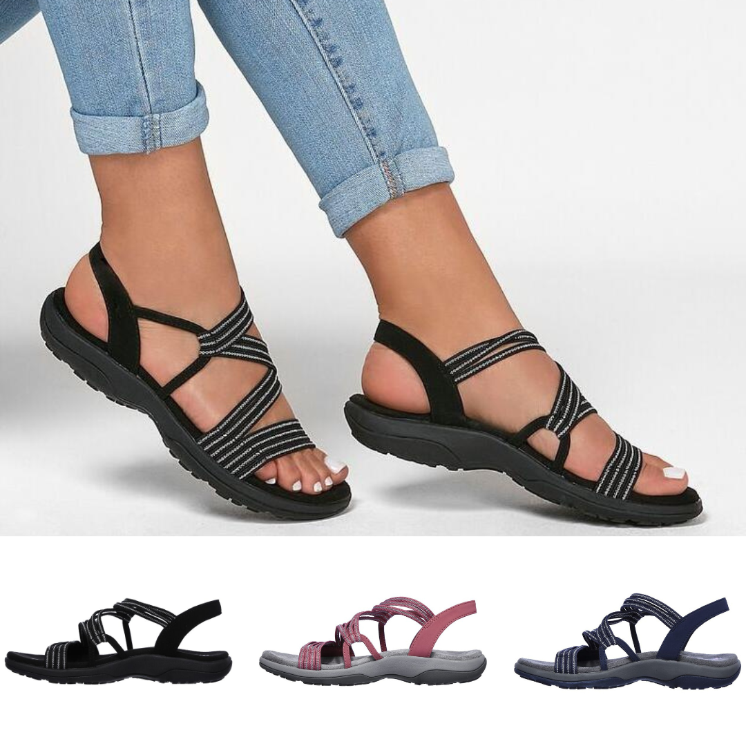 Stylish women's casual summer sandals, Elvira, with adjustable straps providing excellent foot support & comfort.